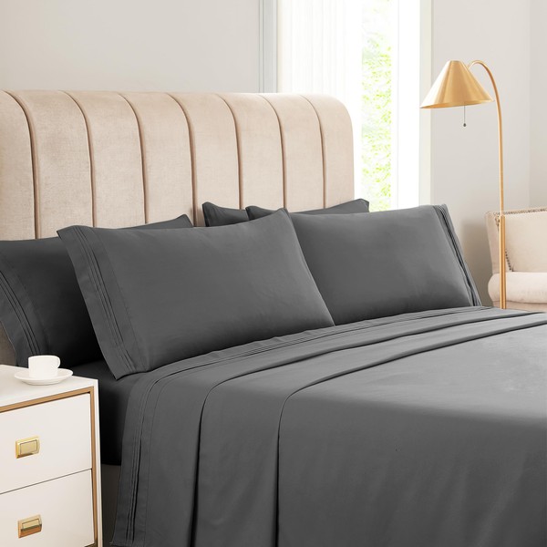 KKN Queen Sheets Set-6 Piece Bedding Sheets & Pillowcases-Luxury Hotel