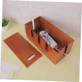 TEHAUX Wooden Cable Management Box Stylish Cord Organizer for Home Office Durable Material Safe Design Easy to Clean Keeps Cables Tidy and Accessible
