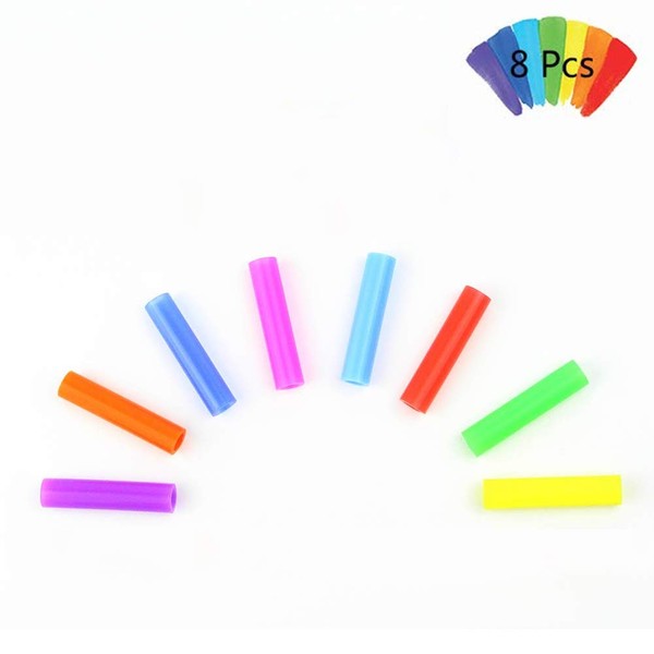 8 Pcs Silicone Straw Tips Food Grade Straw Tips Anti-Scald Reusable Metal Straws Nozzles for 1/4 Inch Wide(6Mm Outer Diameter) Stainless Steel Straws