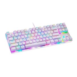 Teclado mecánico portátil for Juegos - Teclado con Cable retroiluminado LED RGB con interruptores Rojos for PC for Juegos                             