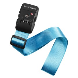Travel Inspira Luggage Strap with TSA Combination Lock - Adjustable, Easy to Use, Protect Your Luggage (Blue)