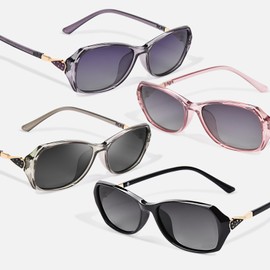 OPTOFENDY Polarized Sunglasses Womens, Classic Fashion Design Sun Glasses Lightweight TR90 Frame, Anti Glare Black