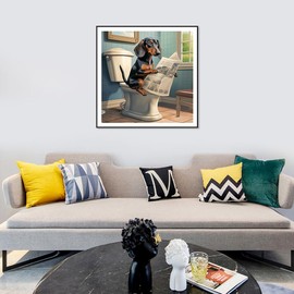 SJUTOUCI Dachshund Diamond Art Painting Kits for Adults, Dog Diamond Art Kits for Beginners, 5D DIY Full Drill Gem Craft for Home Decor Gift 12x12 inch/30x30cm, Animal