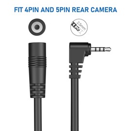 YQMAJIM 2.5mm Dash Cam Rear View Camera Extension Cable, (6Ft Thicker) 90 Degree Backup Camera Extension Cord, Mirror Cam Extension Adapter Wire Compatible with 4Pin and 5Pin Dashcam Reverse Cam
