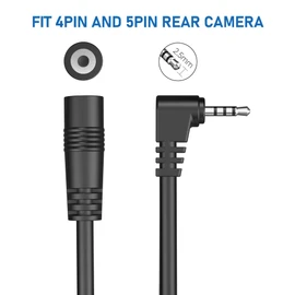 YQMAJIM 2.5mm Dash Cam Rear View Camera Extension Cable, (6Ft Thicker) 90 Degree Backup Camera Extension Cord, Mirror Cam Extension Adapter Wire Compatible with 4Pin and 5Pin Dashcam Reverse Cam