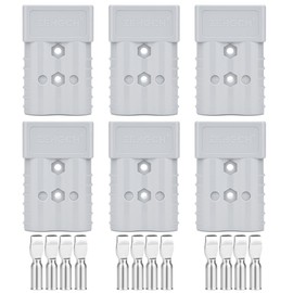 ZEHGCH 350Amp 600V Battery Cable Quick Connect/Disconnect Connector Plug Kit for Car Forklift Motor Winch Trailer (2/0AWG 6PCS Gray)