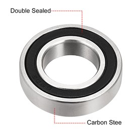 sourcing map 6903-2RS Deep Groove Ball Bearing Double Sealed 1180903, 17mm x 30mm x 7mm Carbon Steel Bearings (Pack of 10)