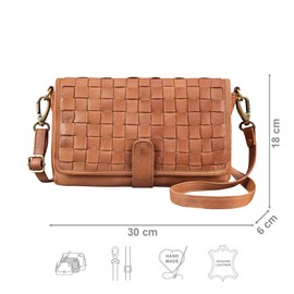 STILORD 'Carmen' Braided Handbag Leather Women's Medium Large Woven Everyday Bag Braided Look Shoulder Bag Genuine Leather Shoulder Bag Elegant Vintage Leather Bag, Rustico - Brown