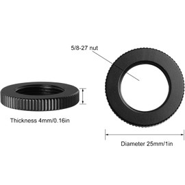 Knurled Microphone Stand Nut LUORNG 4PCS 5/8"-27 Dual Lock Nuts for Microphone Screw