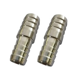Pysrych Stainless Steel Hose Barb Fitting Reducing Union 1-1/4" Barbed x 1" Barbed Reducer Splicer Mender Adapter Coupler, 2.75" Length (Pack of 2)
