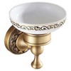 Antique Brass Bathroom Sink Soap Dish with Wall Mounted Ceramics