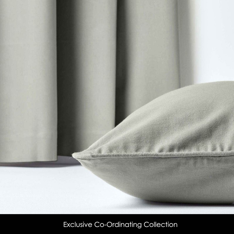 HOMESCAPES - 100% Cotton Plain Grey Cushion Cover - 30
