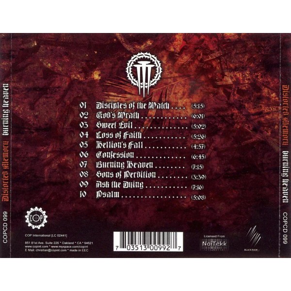 DISTORTED MEMORY - BURNING HEAVEN NEW CD