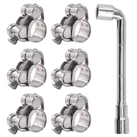 Glarks 6Pcs 17-19mm T-Bolt Hose Clamps 304 Stainless Steel Heavy Duty Ear Clamp Tube Clamp Adjustable Pipe Clamps for 0.7''-0.75'' Dia Range Hose (17-19mm)