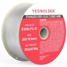 YESWELDER Stainless Steel Flux Cored MIG Welding Wire, E308LFC-O .035-Diameter, 2-Pound, Strong ABS Plastic Spool Welding Wire