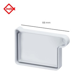 INEFA Gutter End Piece Box Gutter PVC NW68 / 68 mm, Right White Gutter Accessories, Easy Plug-In Installation, Made in Germany