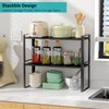 Astrorhine 2 Pack Expandable Kitchen Cabinet Organizer Shelves, Stackable Heavy