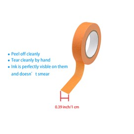 DIAO79NI- 12 Rolls Colored Masking Tape, Colored Painters Tape for Arts and Crafts, 0.6 inch x 15 Yard Drafting Tape, Craft Tape, Labeling Tape, Paper Tape, Colored Tape, Artist Tape (Orange)