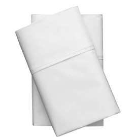 Lukeville Luxury Linen Set of 2 Pillow Cases 500 Thread Count 100% Natural Cotton | Plain Pillow Cover with Envelope Closure for Hotel, Hospital, Home 20x30 Inches, White Solid