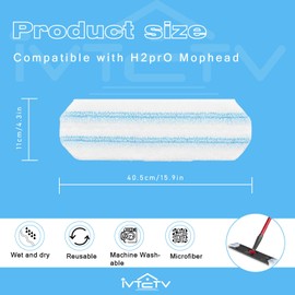 3-Pack Replacement Mop Pads for O-Cedar H2prO/ Vileda H2prO Flat Mop System | Washable Reusable Microfiber Pads