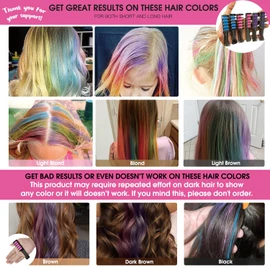 New Hair Chalk Comb Temporary Bright Hair Color Dye for Girls Kids, Washable Hair Chalk for Girls Age 4 5 6 7 8 9 10 New Year Birthday Cosplay DIY, Easter (Blue & Pink & Purple)
