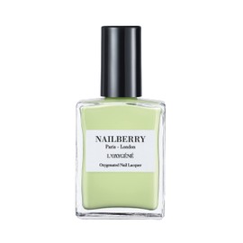 Nailberry L'Oxygéné Oxygenated Nail Lacquer | Pistach-Oh! | Light Creamy Green Opaque Polish | UV Protected Long-Wear Nail Polish | 12-Free | Vegan | Certified Halal | Cruelty & Gluten Free | 15 ml