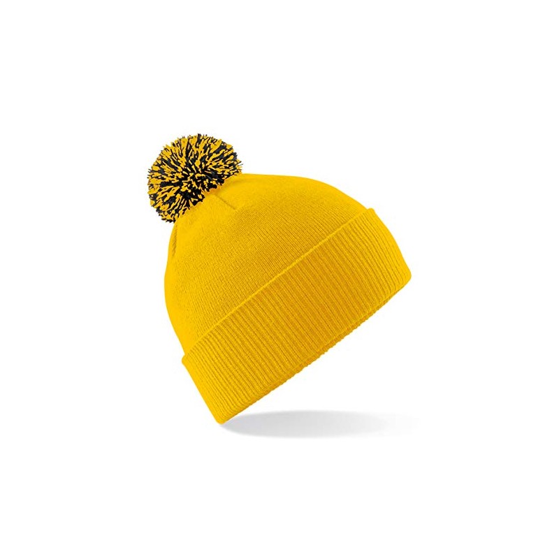 Beechfield Unisex Snowstar Beanie, Gold / black