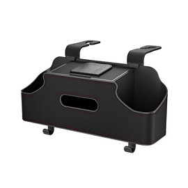 CGEAMDY Auto-Organizer Für Den Rücksitz Mit 2 Becherhaltern, Aufbewahrungsbox Für Autositze Organizer Mit Becherhalter, Tissuebox, Kopfstützenhaken Mit Taschentuchbox