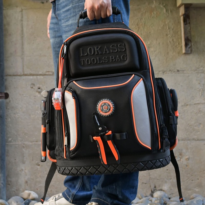 Backpack Tool Bag Heavy Duty, Electrician Tool Backpacks for Men