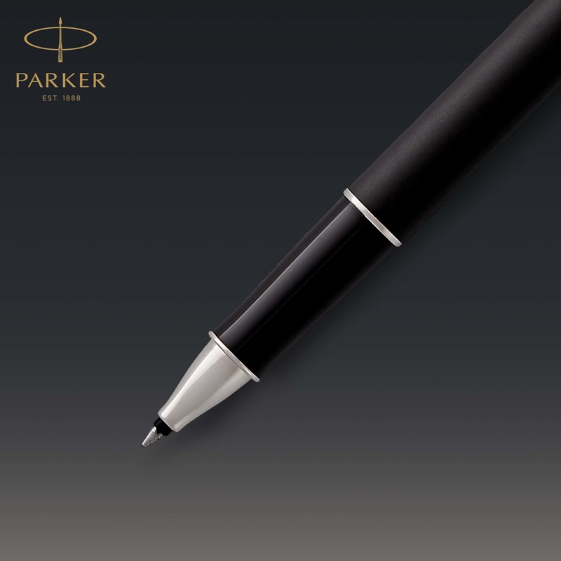 Parker Sonnet Tintenroller | Matt-Schwarze Lackierung mit Palladiumzierteilen | feine