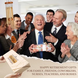 Leebbsin Retirement Gifts for Women Men 2025, Happy Retirement Gifts Wind Chimes, Retirement Gifts for Retiree, Coworker, Veterans,Teacher, Nurse, Doctors, Boss, Best Gifts for Retirement, Going Away
