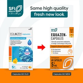EQUAZEN Family Capsules | Omega 3 & 6 Fish Oil Supplement | Supports Brain Function | Blend of DHA, EPA & GLA | Suitable for Children 5+ to Adults | 60 Capsules