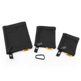 ToughBuilt - 3 Pack Fastener Bags 3 Sizes, Heavy-Duty Bags w/mesh Windows, Top Mounted Zippers - TB-193E