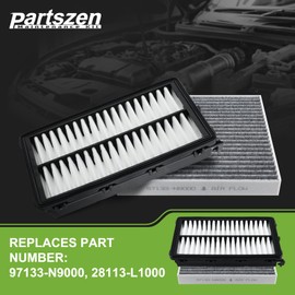 partszen 28113-L1000 Engine and Cabin Air Filter Fit for Hyundai Tucson Santa Fe Santa Cruz Sonata for Kia K5 Sportage Sorento 2021-2025 Replace 97133-L1000 28113-N9000