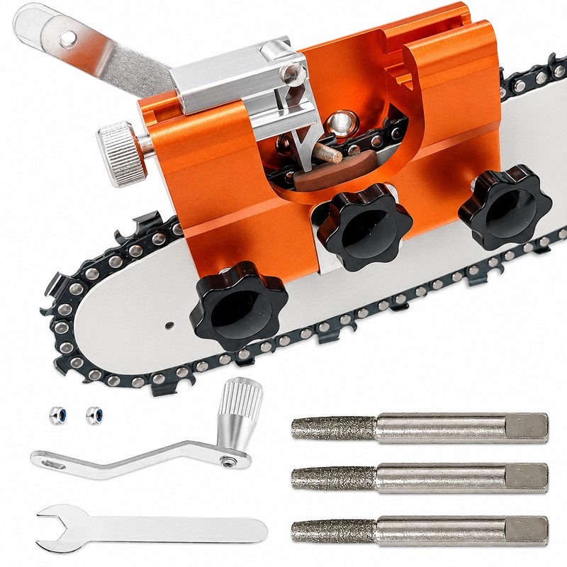 Portable Chainsaw Sharpener Jig for Chain Maintenance – Hand-Crank Sharpening