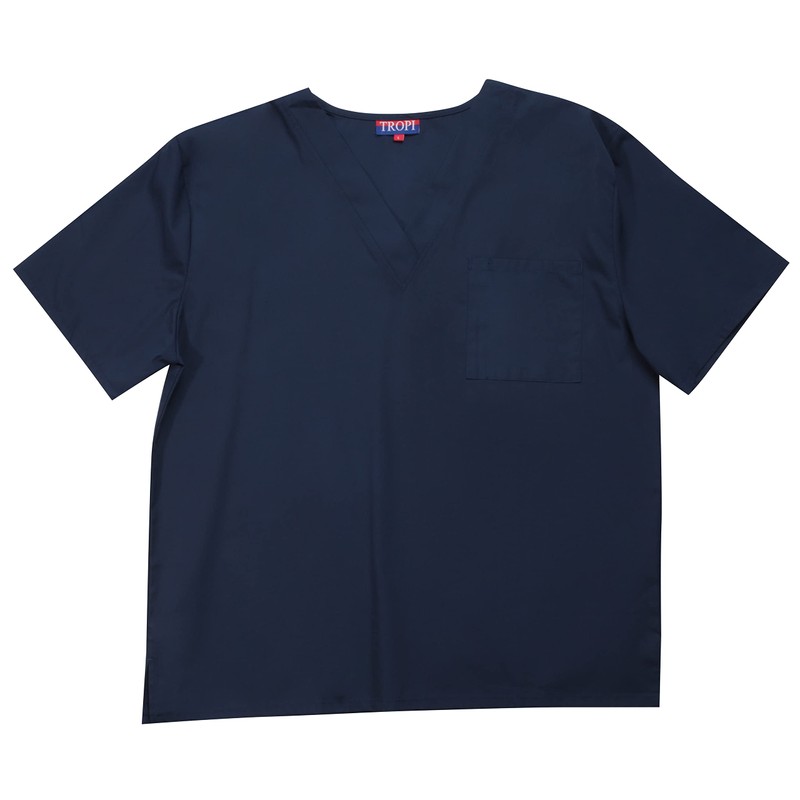 Tropi Conjunto de uniforme médico para hombre, cuatro bolsillos (cuello