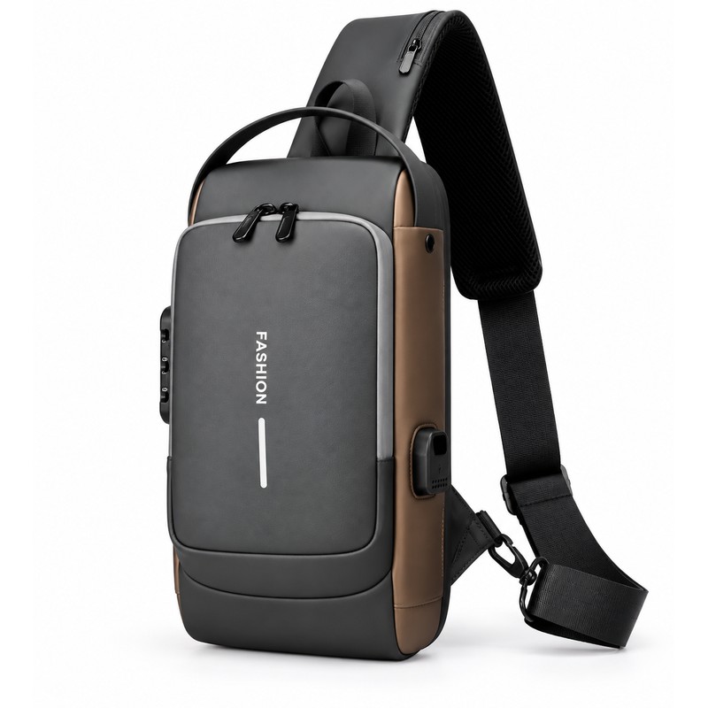 Anti-Theft Chest Bag with Combination Lock & USB Port –