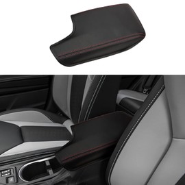 BoxCheer Armrest Cover for 2017-2023 Subaru Impreza 2018-2023 Crosstrek Center Console Protector Pad Anti-Scratch Leather Interior Accessories - Red Stitch