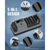 WILAWELS Electric Knife Sharpener, 5-in-1, 3 Rotational Speed Adjustable Electric