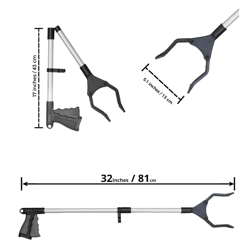 HATAF® 32inches Litter Pickers for Adults, Grabber Stick, Helping Hand