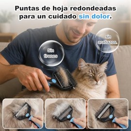 Cepillo para Perro, Cepillo Deslanador para Perro, Cepillo para Pelo de Perro, Kit 3 en 1 con Guante Quita Pelos, Cortaúñas y Lima, Peine para Perro R