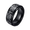 LAFATINA Lords Prayer Cross Spinner Ring Stainless Steel Goth Fidget