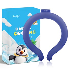 Kids Neck Cooling Tube with Insulated Bag, Ice Cooler Ring for Kids Wearable Body Cooling Products for Outdoor Indoor, Neck Coolers for Summer Hot Weather (Navy Blue)