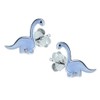 Blue Dinosaur Earrings - Sterling Silver
