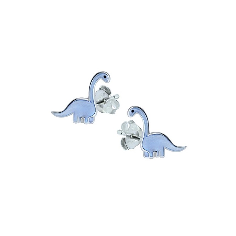 Blue Dinosaur Earrings - Sterling Silver