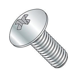 Small Parts 1122MPT Steel Truss Head Machine Screw, Zinc Plated Finish, Meets ASME B18.6.3, #2 Phillips, #10-32 Thread Size, 1-3/8" Length, Fully Threaded, Imported (Pack of 50)
