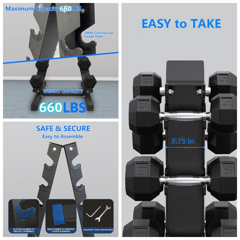 Dumbbell Rack Stand Only,A-Frame Dumbbell Weight Rack for Home Gym,Space