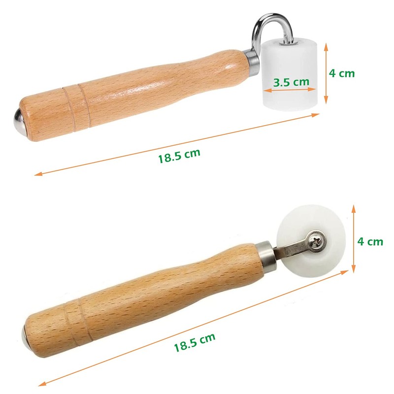 Wallpaper Seam Roller, 2 Pcs Wooden Handle Wallpaper Scorer Tools
