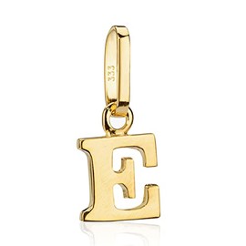 NKlaus Alphabet Pendant Small Letter 333 Yellow Gold 8 Carat 5 x 6 mm Children's Talisman Amulet, Yellow Gold