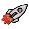 Unbranded Small Rocketship Patch. Embroidered. Iron On Backing. 1.75"x1"
